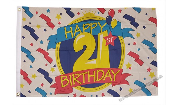 Happy 21st Birthday Flag